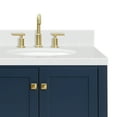 thumbnail image 6 of Ariel Cambridge 42 Inch Single Right Offset Oval Sink Bathroom Vanity With Carrara White Quartz Countertop 1.5 Edge In Midnight Blue, 6 of 10