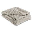 thumbnail image 1 of Yellow Mellow | Cobertor Cobija Stripes | Matrimonial | Suave | Con Relieve | Ligera | Tamaño 200x150cm (Beige), 1 of 2