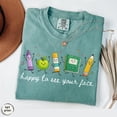 thumbnail image 4 of VibeNest Studio Unisex Happy to See Your Face Cute Teacher School Supplies Back to School Garment Dyed Graphic T-Shirt, 4 of 8