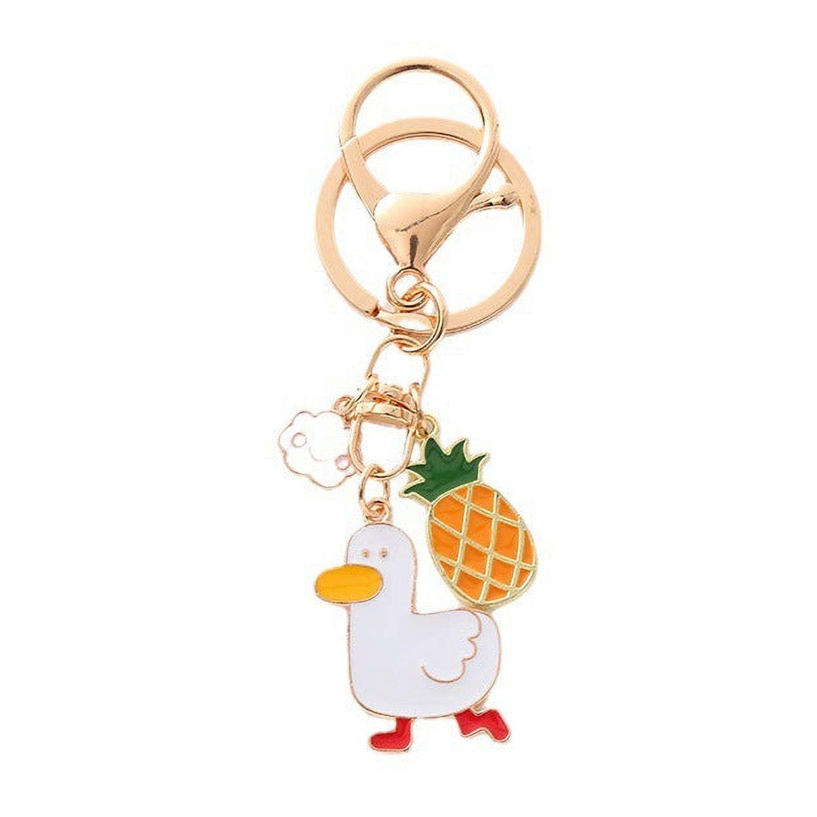 Pineapple Fried Egg Duck Car Key Ring