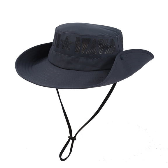 Fewfanhot Men's Bucket Hat with Mesh Accents, Adjustable Chin Strap, Quick-Dry Fabric, Sun Protection for Hiking, Fishing and Outdoor Sports