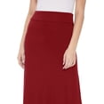 thumbnail image 6 of Women's Casual Foldable Waist Comfy Loose Fit Solid Maxi Skirt S-3XL, 6 of 7