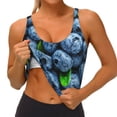 thumbnail image 3 of Uemuo Fresh Blueberries Pattern Women's Sports Bra - High Impact Support, Breathable, and Comfortable Athletic Bra for Running, Yoga, and Workouts, 3 of 9
