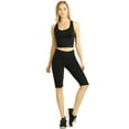 thumbnail image 4 of Women's Knee Length Cotton 21 Inch Outseam Shorts W/High Waistband Activewear/Leggings, Black-L, 1 Pack, 4 of 4