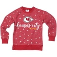 thumbnail image 2 of Girls Youth Wes & Willy  Red Kansas City Chiefs Shimmer Star Reverse Fleece Pullover Sweatshirt, 2 of 3
