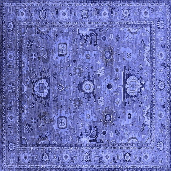 Ahgly Company Indoor Square Oriental Blue Industrial Area Rugs, 4' Square