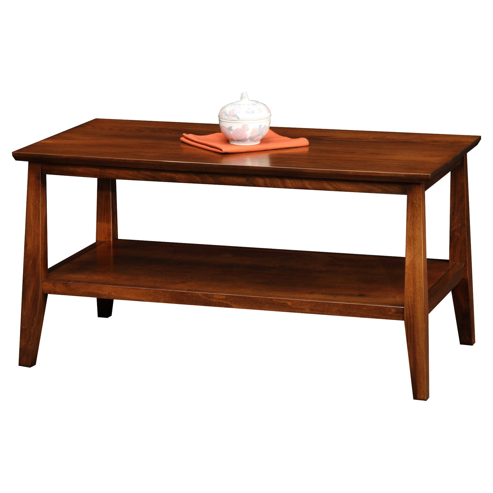 Leick Delton Small Solid Wood Coffee Table in Sienna