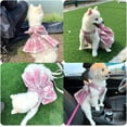 thumbnail image 6 of Plaid Dog Dress Harness with Leash Set, Puppy Dresses for Small Medium Dogs Female, Adjustable Doggie Summer Dresses, Yorkie Chihuahua Clothes Girl, Pet Apparel Cats, 6 of 8