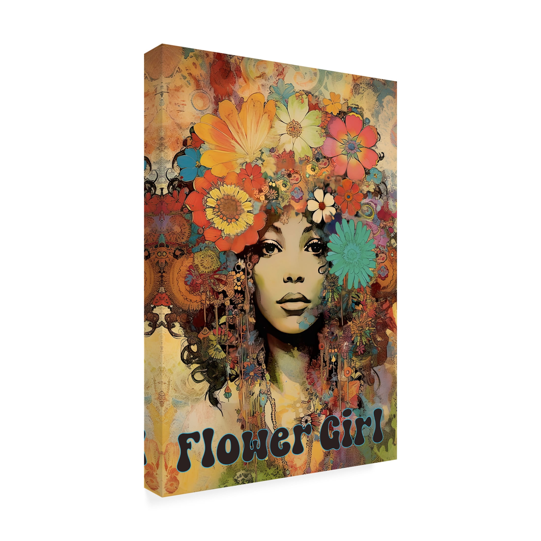 Canvas Wall Art - Sasha 'Hippie Chix IV' Wall Art for Living Room, Bedroom, or Office Décor by Trademark Fine Art - 22 x 32 Inches