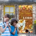 thumbnail image 4 of Fall in Love with Jesus Door Cover Sunflower Pumpkin Thanksgiving Door Banner Fall Bulletin Board Decorations Christian Religious Decoration Indoor Outdoor Decor Bulletin Board Set 35.4 x 70.8 Inch, 4 of 6