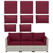 Pakunoda Non-Slip Latex Dot Fade Resistant Couch Cover Couch Cover set of 8, (Burgundy, Cover Only)