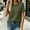 Army Green, variant on Womens Frenchy Summer Tops Crewneck Short Sleeve Button Decor T Shirts Casual Waffle Knit Jacquard Blouses Top Shirts XXL