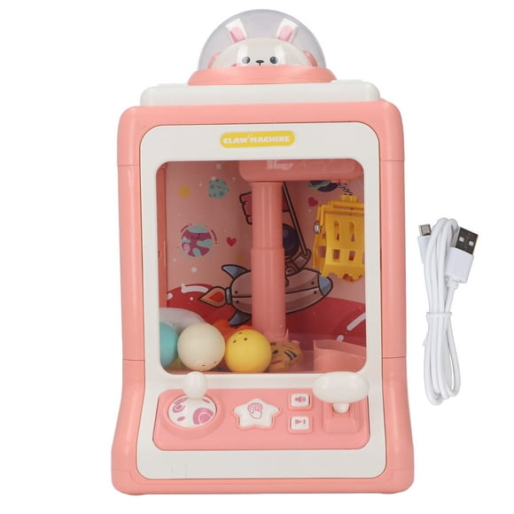 Claw Machine, Light Electronic Bunny Space Pattern Kids Doll Machine  For Family Pink