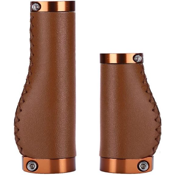 BBxunsless Bicycle Handle Grips PVC Microfiber Leather Ergonomic Hand-Sewn Casual Retro Grips Non-Slip Double Lock-on Handlebar Lever for MTB,Road Bike