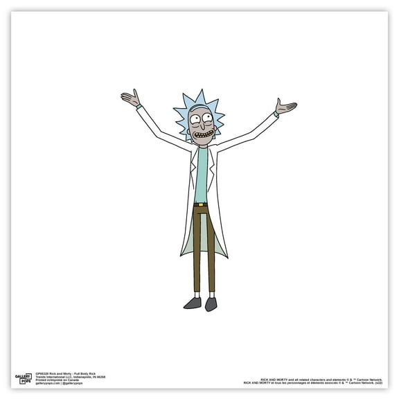 Gallery Pops Cartoon Network Rick and Morty - Full Body Rick Wall Art, Unframed Version, 12" x 12"