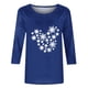 thumbnail image 3 of Fiudx Camisetas para Mujer Camiseta de Manga 3/4 con Cuello Redondo y Estampado Navideño para Mujer, Jersey con Cuello Redondo, Top/Camisa de Manga Larga con Cuello Redondo, 3 of 3