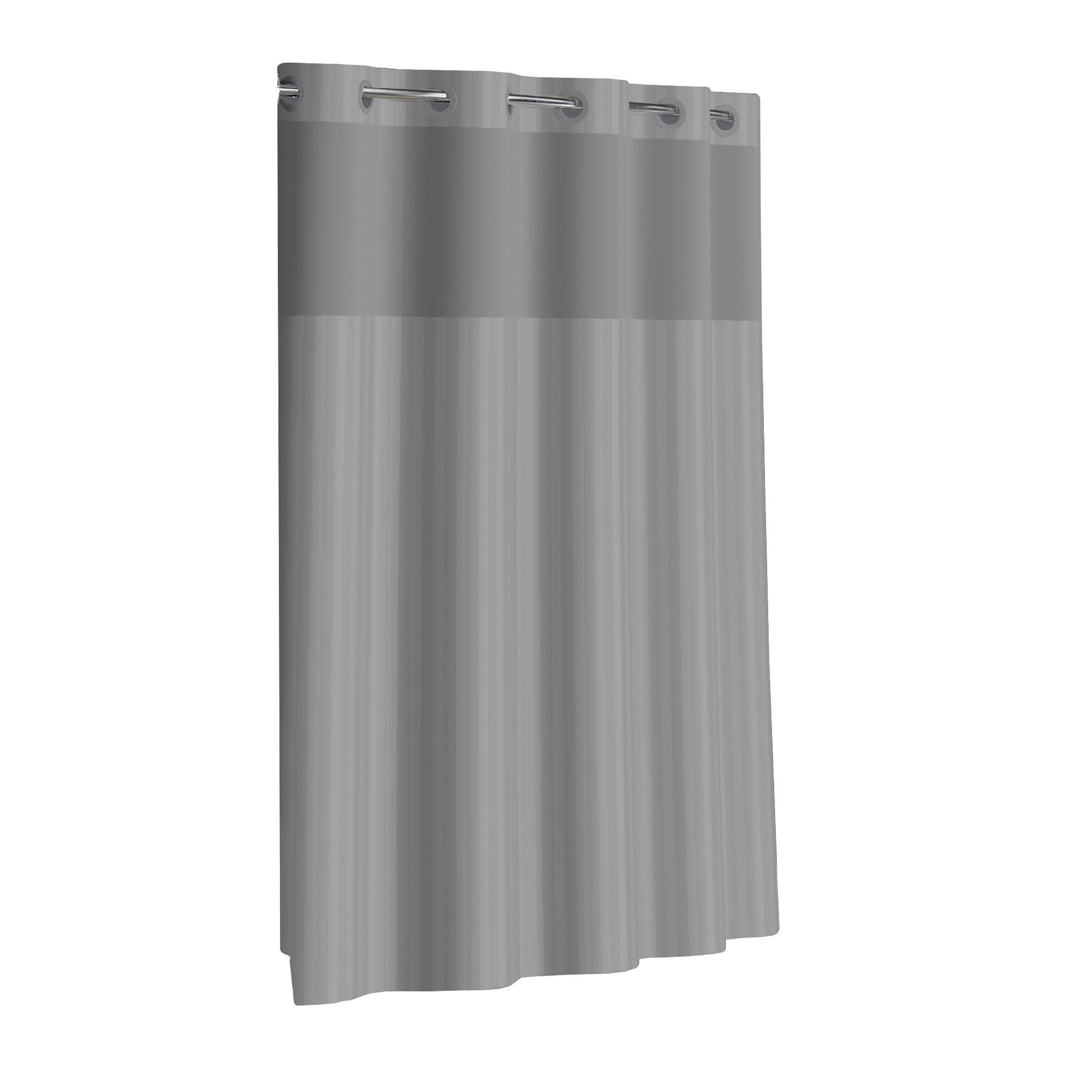 Hookless Satin Stripe Polyester Shower Curtain