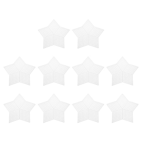 Plastic Mesh Canvas Sheets,10Pcs 3.43" Cross Needlework Blank Yarn Crafting,Star Shape