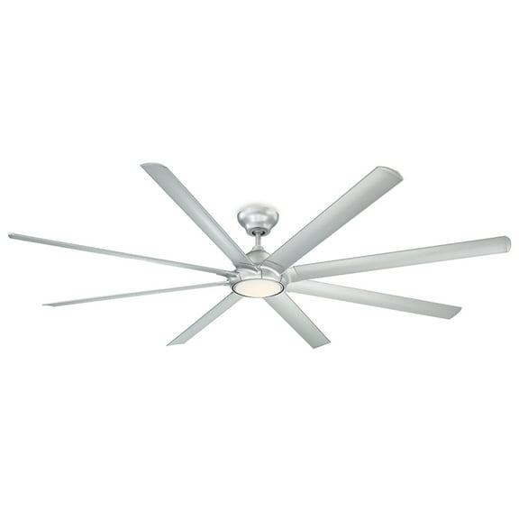 Hydra Indoor and Outdoor 8-Blade Smart Ceiling Fan 96in Titanium with 3000K LED Light Kit and Wall Control