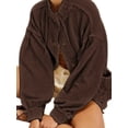 thumbnail image 2 of Womens Oversized Cardigan Long Sleeve Button Down Chunky Knit Loose Fall Sweater Coats Coffee Color L, 2 of 7