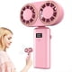 thumbnail image 5 of Ventilador Portátil de Mano con Carga USB, Doble Ventilador, Pantalla Digital, Batería Recargable, Color Rosa., 5 of 5