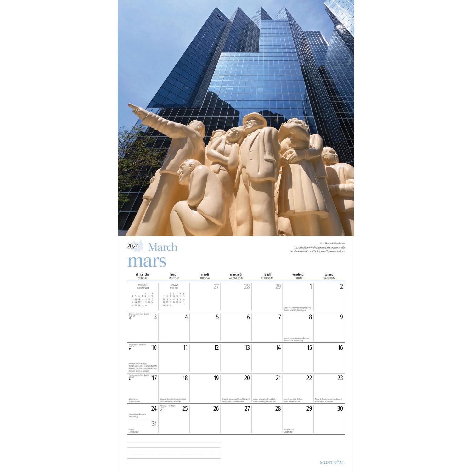 Wyman Publishing Montréal 2024 30.48x60.96 CM Mur Carré Calendrier, 9781525611537