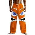 thumbnail image 2 of Blmnix Baggy Pants Men Palazzo Low Waisted Lightweight Pants Beach Pants Pant Orange Wide-Leg Long Mens Pants Casual,XXXL, 2 of 5