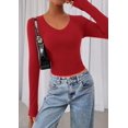 thumbnail image 4 of Remera PRETTYGARDEN Otoño 2025 Mujer Cuello en V Crop Top XL Rojo, 4 of 8