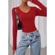 thumbnail image 4 of Remera PRETTYGARDEN Ajustada de Manga Larga Crop Top Rojo Talle S, 4 of 8