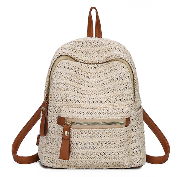 Mochilas de paja para mujeres la escuela lleva mochilas de viaje Rattan woven Beach mochilas
