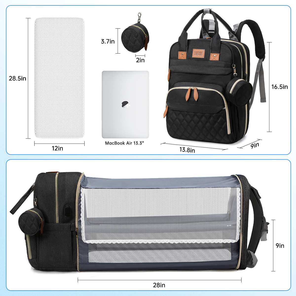 GPED Convertible Diaper Bag with Changing Station photo 6