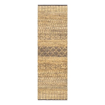 Surya Santa Barbara SBB-2306 30x96  Runner Global Fabric Area Rug in Tan/Black