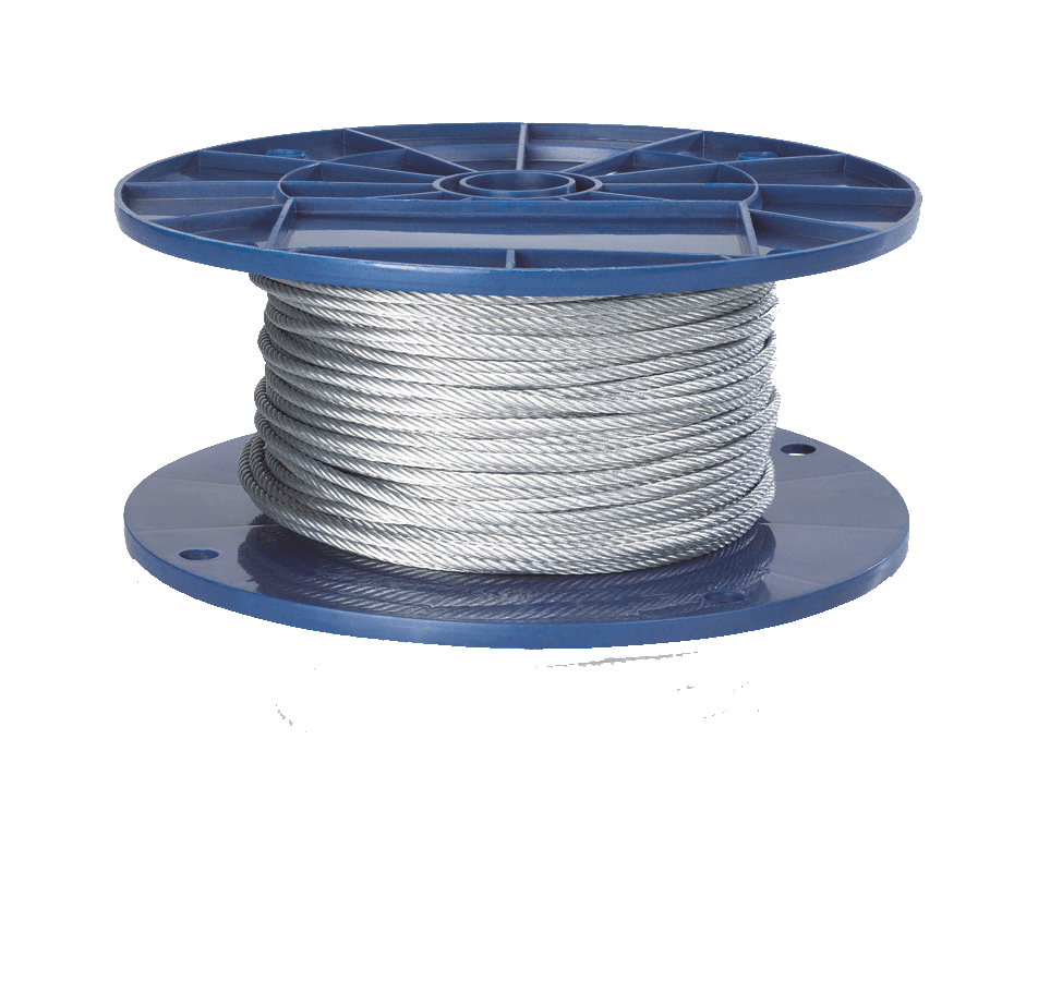 Peerless 4500305 1/2" Cable 250 Ft/Reel, Fiber Core Wire Rope 6x19