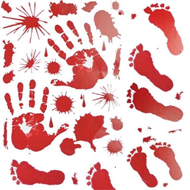 Gothic Horror Prop Dexter Psycho Bloody Hand Prints Clings