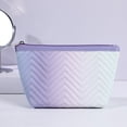 thumbnail image 4 of Bolsa de maquillaje de rayas de colores graduales para mujer, moderna y sencilla., 4 of 5