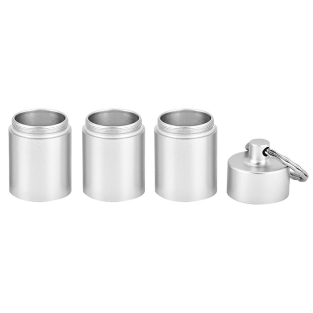 Pastillero impermeable de aleación de aluminio, contenedor de medicamentos, llavero de supervivencia al aire libre, botella de medicina, pastillero, botella para senderismo, camping, supervivencia Unbranded TJ05734-02