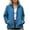 Sky Blue #25, variant on Waterproof Rain Jacket Women No Hood Zip Up Windbreaker Outdoor Coat Hiking Travel Lightweight Jacket, L