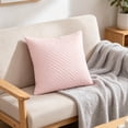 thumbnail image 2 of Throw Pillow Cover,Soft Washable Zipper Hidden Closure for Sofa Couch Decoration Bedroom Bed Accent Living‑Room Home Styling 18x18 Inch,Light-Pink, 2 of 5