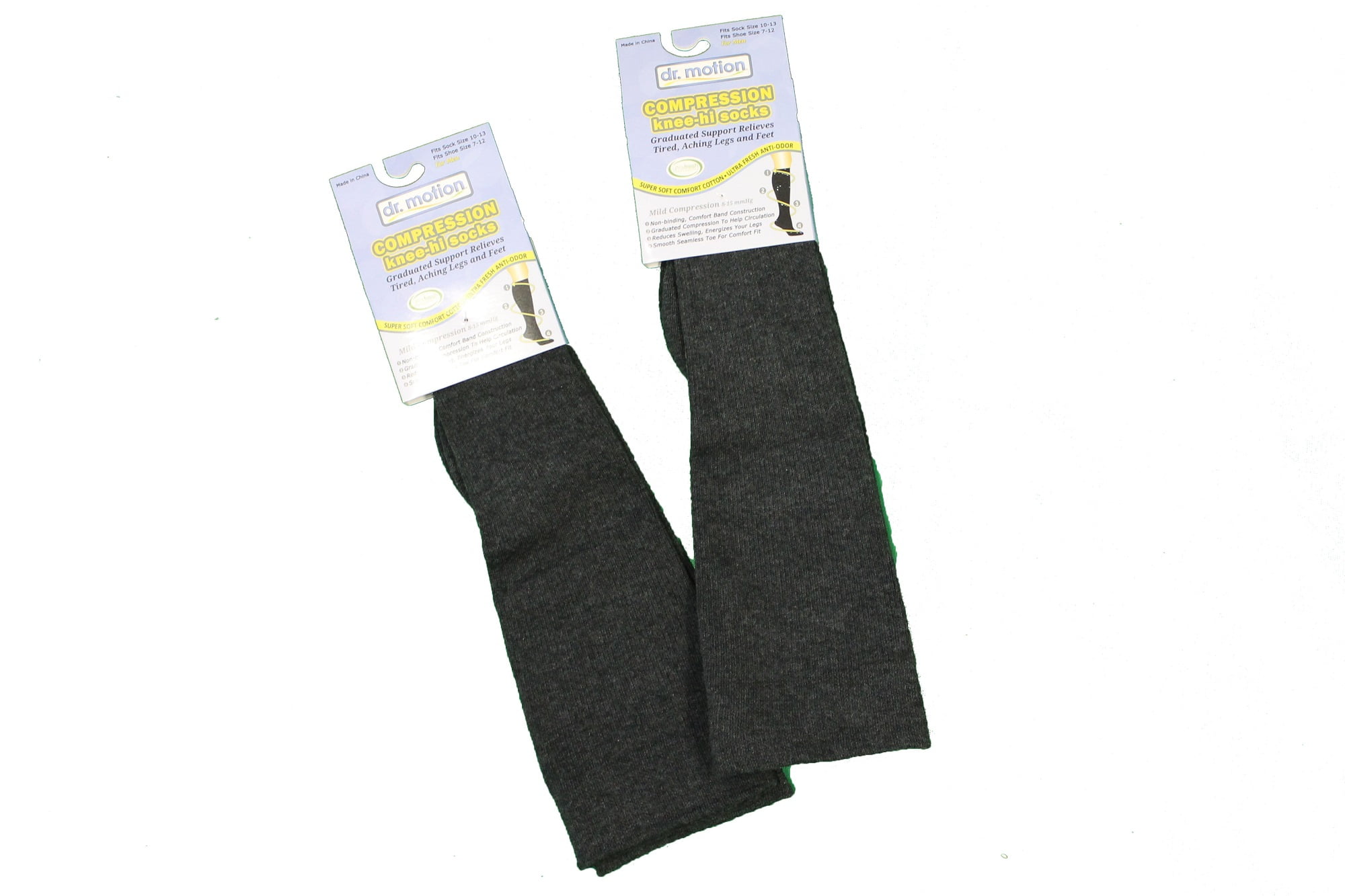 Dr. Motion 2 Pairs Dr. Motion Compression KneeHi Men's Socks Dark