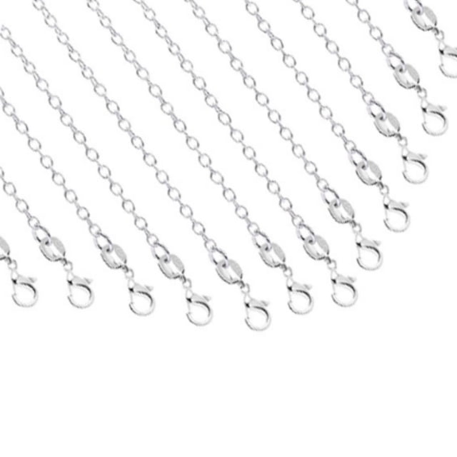 Paquete de 26 Cadenas de Collar con Cierres de Langosta, Cadenas Chapadas en Plata para Plata 925, Cadenas de Serpiente Cruzadas, Cadena de Bricolaje, Cadena de Cable a Granel para Hacer Joyas,