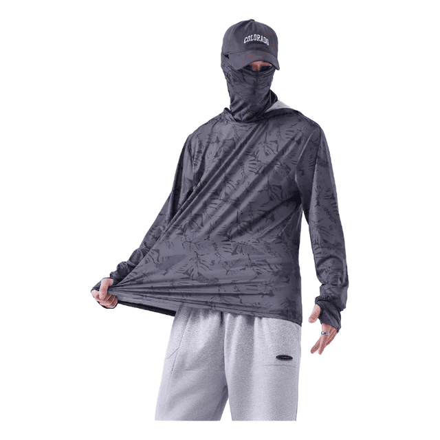 Playera De Pesca Para Hombre Secado Rápido - Upf 50+ - Color Gris Oscuro