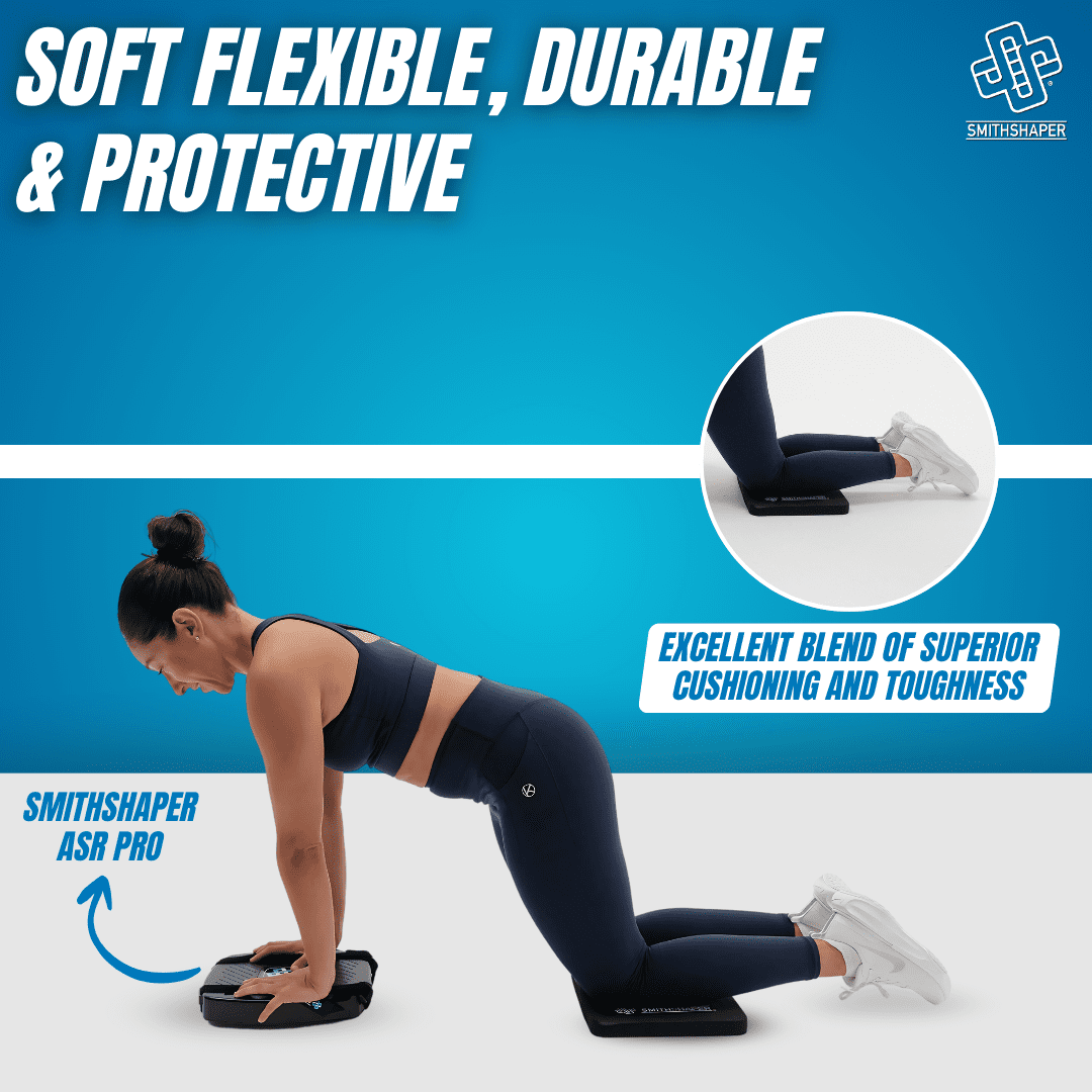 SMITHSHAPER SUPER PAD Exercise Knee Mat | Thick Exercise Pad for Knees, Elbows, Forearms | Workout Knee Cushion 4 Knee Pushups & Ab Roll | Best Shock Absorbing Kneeling Pad | Comfy & Odor Resistant