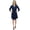 Dark Blue, variant on Bimba Women's Short Denim Casual Dress Dark Blue Drawstring Waist Dresses - 8
