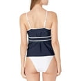 thumbnail image 3 of TOMMY HILFIGER Women's Navy Stretch Wrap-Front Belted Tie Surplice Tankini Swimsuit Top M, 3 of 3