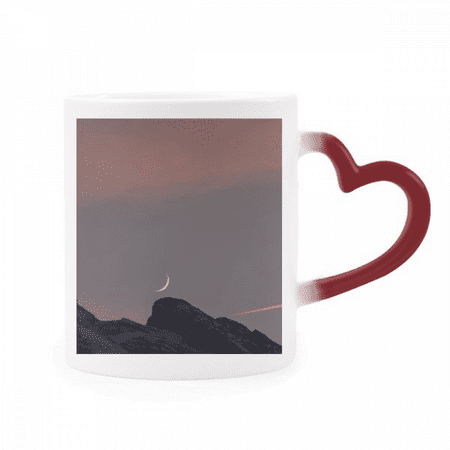 

Moon Mountain Sky Heat Sensitive Mug Red Color Changing Stoneware Cup
