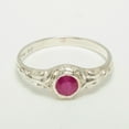 thumbnail image 2 of LBG 925 Sterling Silver Natural Ruby Womens Anniversary Ring - Size 10.25, 2 of 6