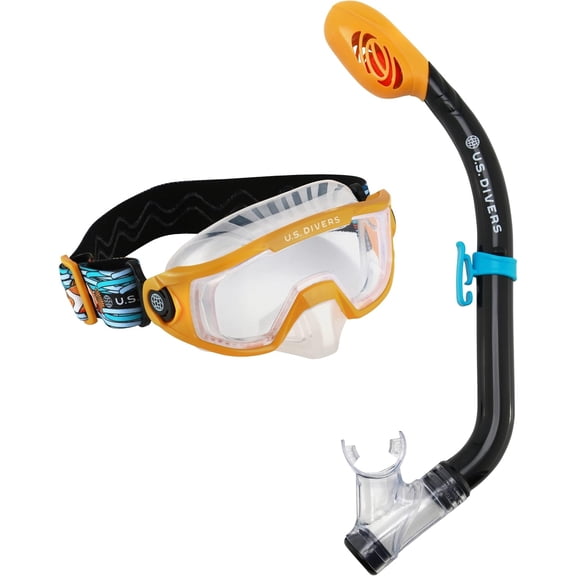 U.S. Divers AVILA JR SNORKEL SET, Orange/Teal, Size S/M