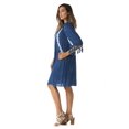 thumbnail image 2 of Riviera Sun Embroidered Casual Dress with Smocking Top (Dark Denim / White, Small), 2 of 4