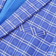 Cloudstyle Men's Slim Fit Smart Casual Plaid Single-Breasted One-Button Notch Lapel Blazer - Spring/Fall Wrinkle-Resistant Regular Length Round Hem