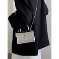 thumbnail image 2 of Luxury Design Chain Ladies Shoulder Bag Silver Color Female Small Messenger Bags Simple Patent Leather Ladies Clutch Handbags, 2 of 5